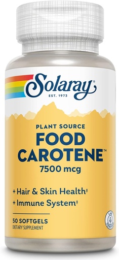 [BRSWIYTYCUPW2CDO] SOLARAY Food Carotene, Vitamin A as Beta Carotene 25000IU | Carotenoids for Healthy Skin & Eyes, Antioxidant Activity & Immune System Support | 50ct