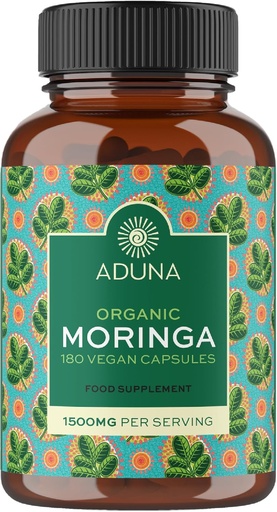 [BRSWYHYCDNYROETX] Cápsulas de Moringa Orgânica Aduna 1500mg 100% Folha de Moringa Pura para Energia, Imunidade e Foco