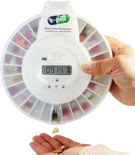 [BRSWGHADO4NRACDF] e-Pill MedTime Pro - Secure Locked Automatic Pill Dispenser with Clear Lid for Easy Monitoring and Reliable Medication Management