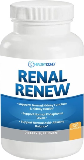 [BRSRAHQYDMHB4C35] Renal Renew: Advanced Kidney Cleanse Detox & Repair Kidney Support Supplement. Breakthrough Smart Kidney Supplement Rejuvenates Kidney Health 120 Caps