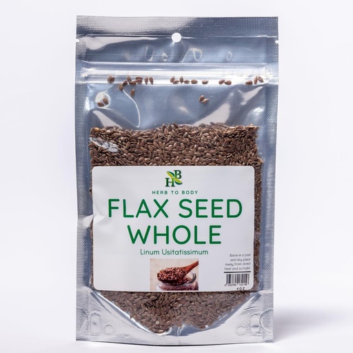 [BRSROA37AQMQOHLG] Herb To Body Flax Seed Whole | Linum Usitatissimum | Wildcrafted | 4oz
