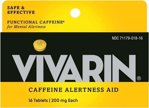 [BRSWIGYOOMORWFA3] Vivarin, Caffeine Pills, 200mg Caffeine in Each Tablet, Safely and Effectively Helps You Stay Awake, Alertness Aid, Energy Supplement, 16 Tablets - 5 Pack