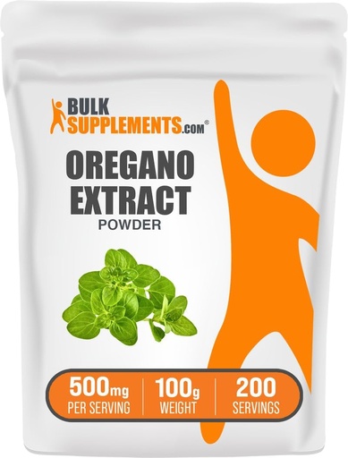 [BRSWGBQQBN6Q4FLL] BulkSupplements.com Oregano Extract Powder - Herbal Extract Supplement, from Oregano Herb - Gluten Free, 500mg per Serving, 100g (3.5 oz) (Pack of 1)
