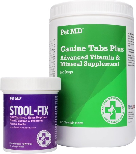 [BRSRMHY6PIMWAGQV] Pet MD Canine Tabs Advanced Multivitamin e correção de fezes