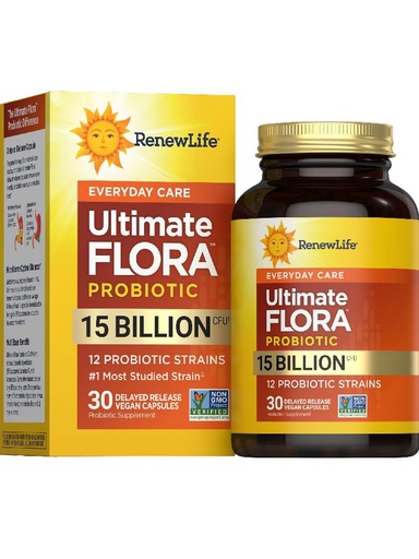 [BRSWIZ35AQMWYC3G] Renew Life Everyday Probiotic Capsules, Daily Supplement Supports Urinary, Digestive and Immune Health, L. Rhamnosus GG, Dairy, Soy and gluten-free, 15 Billion CFU, 30 Count