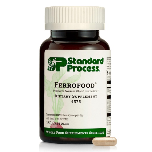 [BRSWIZYCCACW23A7] Standard Process Ferrofood - Blood Health Supplement - Enzyme Support with Vitamins B12, C, & Iron - Non-Dairy & Non-Soy - 150 Capsules (40 Servings)