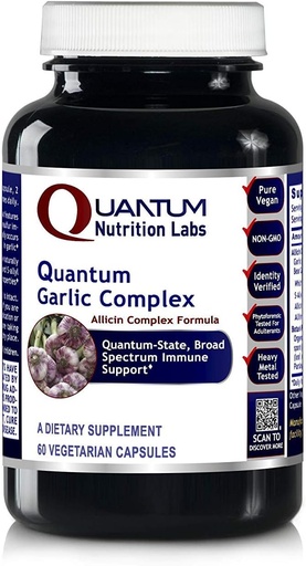 [BRSWIY3YAYDR2CY3] Quantum Nutrition Labs Quantum Knoflook Complex - Knoflook Allicine Supplementen, Knoflook pillen, Allicine Extract, Knoflook Extract, Biologische Knoflook Capsules, Immuun Ondersteuning - 60 Vegetarische Capsules