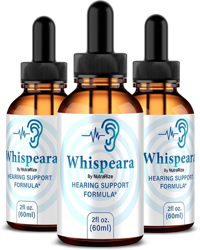 [BRSRABQOB56QE3LX] (3 Pack) Whispeara Drops - Official Whispeara to Support Healthy Hearing, Focus and Performance, All Natural Whispeara Hearing Support Formula, Premium Whispeara Gotas Review (90 Servings)