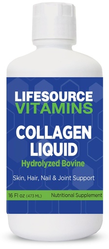 [BRSWGAADC4BWO3T4] LifeSource Vitamins Collagen Liquid - Since 1992-16 fl oz - 30 Day Supply. Type 1 and 3 Collagen. Bones, Joints, Hair, Skin, Nails, Wrinkles.
