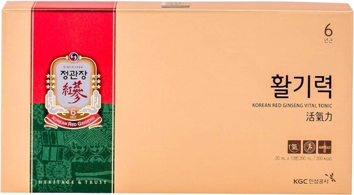 [BRSWIZT4OUFQYAA7] Korean Red Ginseng Vital Tonic Gift Set Energy Shot Panax Ginseng Giftset for Immune System Booster and Wellness Recovery, Natural Herbs, Vitamins and Minerals - 10 Bottles