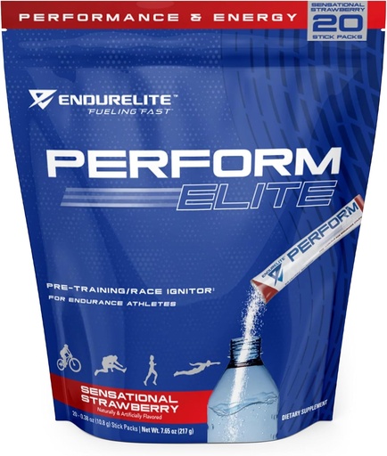 [BRSRAAT4A4PAAYAU] EndurElite לבצע את Elite-Pre Workout אבקת תוסף טרום-עבודה עבור Endurance Athletes- 20 משרת Bag- Sensational Strawberry
