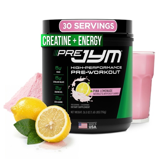 [BRSWYCA5OIAWMFD5] JYM Supplement Science Pre JYM Pink Lemonade Pre Workout Powder for Men & Women, BCAAs, Nootropics, Creatine HCI, Citrulline, Beta-Alanine, Betaine, Taurine, Huperzine, 30 Servings