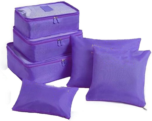 [BRSRAAQPCIJRSA3L] 6 Set Packing under Bed Storage Cubes Containers Low Profile On Luggage Travel Packing Organizers Housekepping Storage Cloth Storage Bag(Purple)