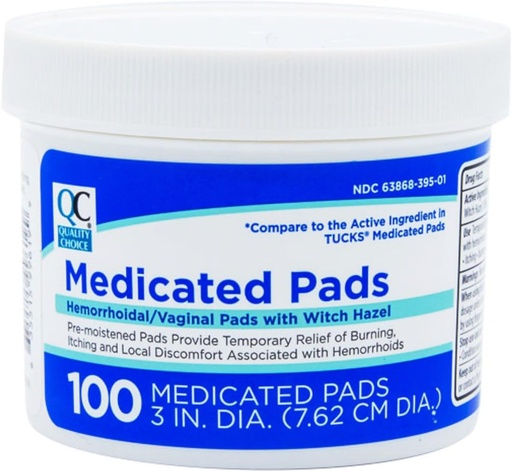 [BRSWG2Y3BB6BGCTP] Quality Choice Hemorrhoidal Pads Medicated Cooling Relief 100 Count Each