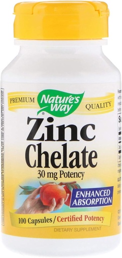 [BRSWIYQ6CACRKA3U] Zinc Chelate 30mg, 100 Count (Pack of 2)