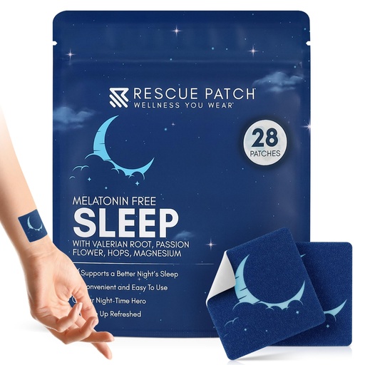 [BRSROC34CINB42DO] Sleep Support Patches for Adults, Melatonin-Free, Extra Strength, 28 Count | Overnight patch Plant-based Bedtime use No pills needed Easy apply