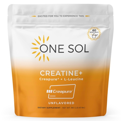 [BRSRMAAHCQNBSD3J] One Sol Creatine for Women, All Natural Women’s Creatine Powder w Creapure & Leucine, Increase Lean Muscle Mass, Reduce Recovery Time, Promotes Brain & Bone Health (Unflavored, 60 Servings)