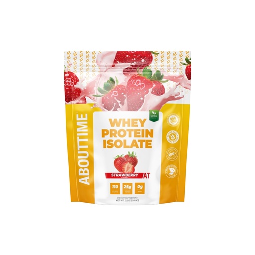 [BRSWIYA4C4MRUFLY] About Time Whey Protein Isolate Powder 25g Strawberry, Natural Ingredients, Non-GMO, Gluten-Free, Lactose-Free, Zero Sugar, Low Carb, 32 Servings