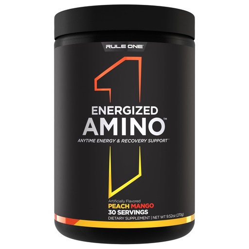 [BRSRAZTQC4MWK2Q6] Rule 1 Energized Amino – Anytime Energy and Recovery Support with BCAAs, Glutamine, Citrulline, Beta Alanine, and Caffeine from Green Coffee & Tea Leaf Extracts (30 Servings, Peach Mango)