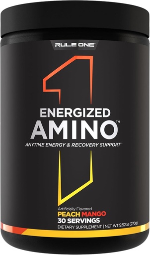 [BRSRAZTQC4MWK2Q6] Rule 1 Energized Amino – Anytime Energy and Recovery Support with BCAAs, Glutamine, Citrulline, Beta Alanine, and Caffeine from Green Coffee & Tea Leaf Extracts (30 Servings, Peach Mango)