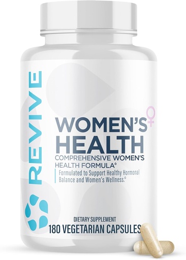 [BRSWYGABCMJQECLO] Revive MD Hormone Balance za ženske – Hormone Support Supplement w/Myo-Inositol, Chaste Berry, DIM, Vitamini C & E, Evening Primrose Oil – Zdravje in Hormonal Balance (180 Kapsule, 30 Serving)