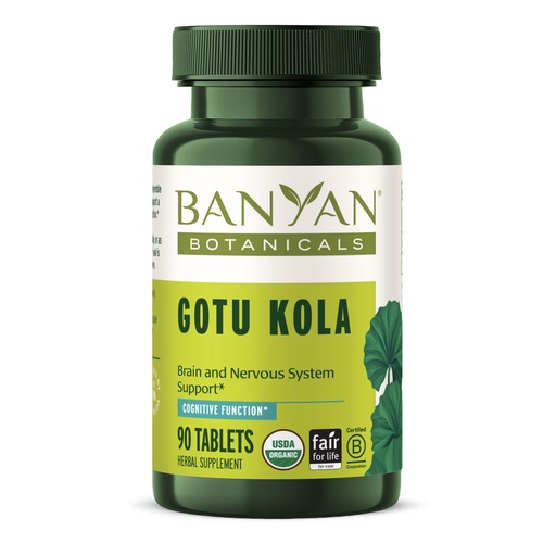 [BRSWGZI3DEPGKYL4] Banyan Botanicals Organic Gotu Kola–Nootropic Brain Supplement for Mental Clarity, Memory & Focus–Adaptogen for Stress Relief & Brain Support–Centella Asiatica Tablets–90 Tablets–USDA Organic
