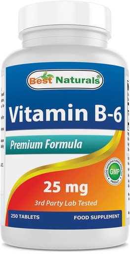 [BRSWIHYYOECAKCL2] Best Naturals Vitamin B-6 25 Mg Tablets, 250 Count