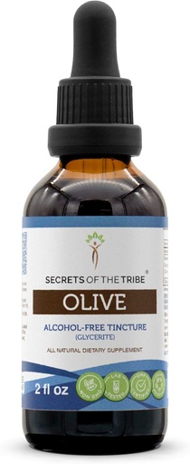 [BRSWEC33CEPQMGT3] Secretos del extracto líquido libre de alcohol de Tribe, Olive (Olea europaea) Leaf seco (2 FL OZ)