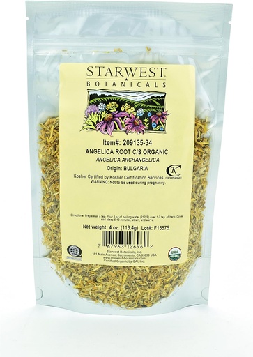 [BRSWIGY7AB6QODIV] Starwest Botanicals Organic Angelica Root C/S, 4 Ounces