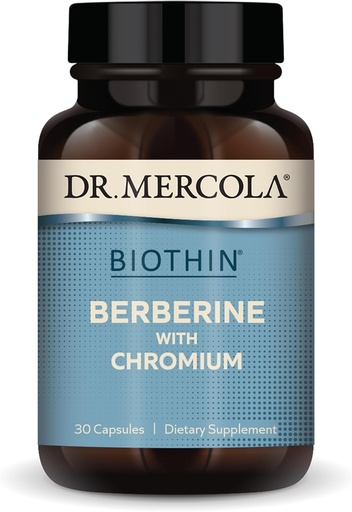 [BRSW2BIRCFYR6C3H] Dr. Mercola Biothin Berberine com Chromium - Suporta Função Metabólica Saudável - Absorção Melhorada - Não-GMO, Gluten-Free & Soy-Free - 30 Cápsulas (30 Servings)