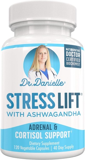 [BRSWYBIFBUNBSHIZ] Stress Lift | Best Ashwagandha Supplement - 5 in 1 Organic Stress Relief, Adrenal Support, Joy, Mood & Thyroid Support | Relax The Mind, Boost Mood, Relieve Stress 120 Vegan Capsules