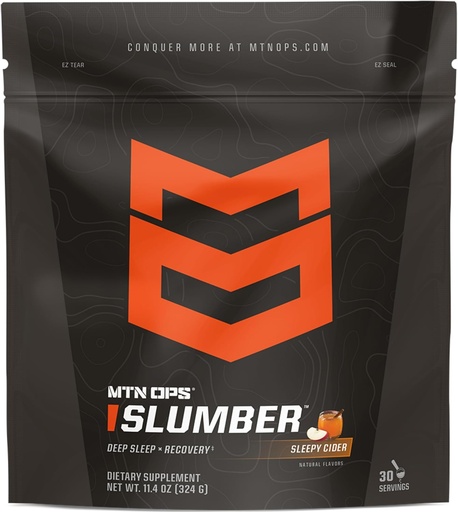 [BRSROGA5PMPGYH3G] MTN OPS Slumber Sleep Aid for Muscle Recovery & Deep Sleep, Sleepy Cider Sleep Support Powder Drink Mix, 30 Servings