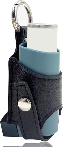 [BRSRMCA7OJ4BQF3B] Holder Travel Case for Asthma Inhaler, Compact Case for Handy Inhaler for Adults and Kids (Case Only) (Black-Black)