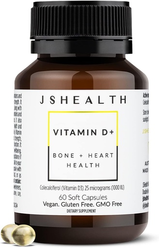[BRSWYCYEAQIGMH35] JSHealth Vitamin D3 1000iu Sağlıklı Kas Fonksiyonlar, Bone ve Heart Health için Supplement ve Immune Support