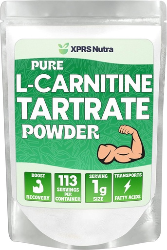 [BRSROY34AR5RM3TV] XPRS Nutra L Carnitine L Tarfrat Powder - Premium Murni L Carnitine Tartrat - L- Vegan - Friendly Bulk L Carnitine Powder - Amino Acid Suplemen (4 Ounce)