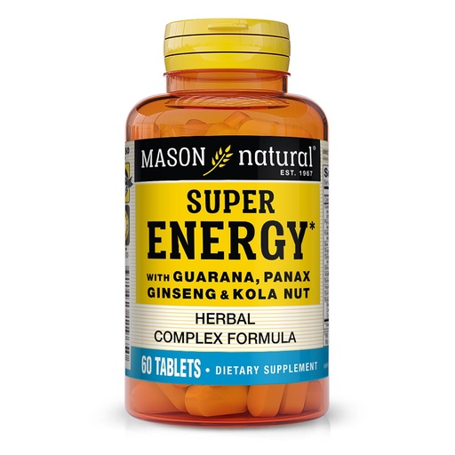 [BRSWIAA3BMAAMGTA] MASON NATURAL Super Energy, Made with Guarana, Panax Ginseng & Kola Nut for Optimal Performance & Energy, 30 Day Supply