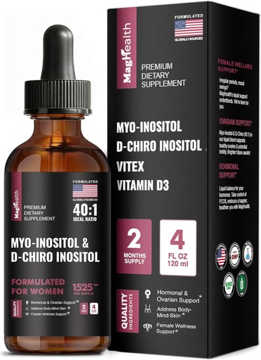 [BRSROAAZB4FBADL6] Myo- Inositol & D- Chiro Inositol - 40: 1 Ratio - 60- Day Supply - Women 's Health Support and Daily Wellness Support to Promote Samlet balance - Premium Inositol Supplement