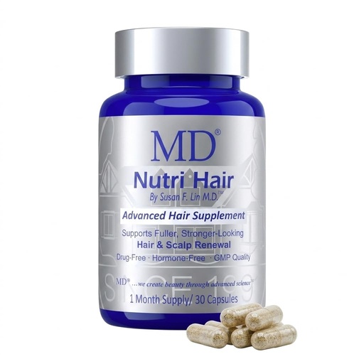 [BRSWKFQTOJ4BEED4] MD Nutri Hair Growth Supplement for Thinning and Hair Loss, Reduces Shedding, Lilac Stem Cells with Marine Collagen and Biotin, 30 Vegetable Capsules