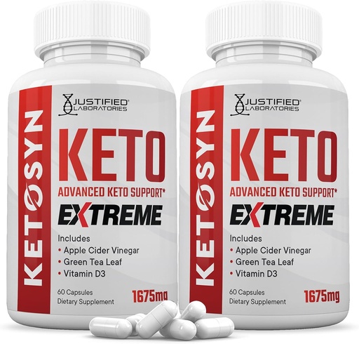 [BRSRAYAQPJ7WYCY6] 2 Pack) Ketosyn Keto ACV Extreme Pills 1675 MG Keto Support Blend Capsule Alternative to Keto ACV Formulated with Apple Cider Vinegar Extra Virgin Olive Oil Powder Green Tea Leaf 120 Capsules