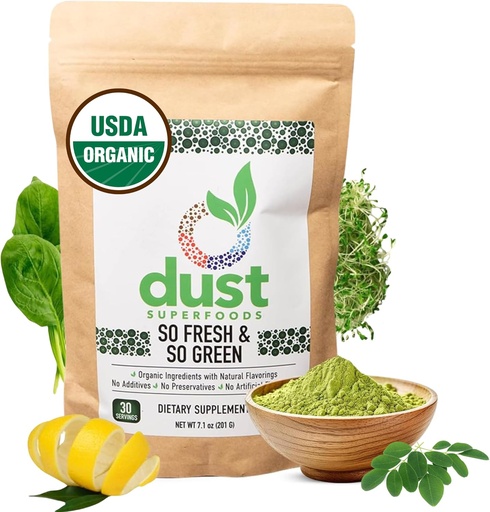[BRSRAEL7CUIAKDTG] SO Fresh & SO Green Organic Greens Powder, 17 Phytonutrient-Rich Plant-Based Foods, Detoxifies Body
