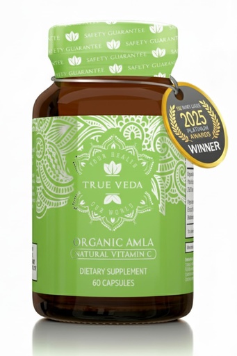 [BRSWKHQAA55BUF3E] True Veda Organic Amla Powder Capsules | Amla Powder Organic Vitamin C | Indian Gooseberry Natural Extract Whole Food Amalaki Supplement