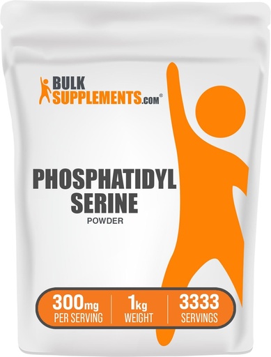 [BRSWECQRBUPBO2TJ] BulkSupplements.com Phosphatidylserine Powder - Phosphatidylserine Supplement, Sourced from Soy Beans - 300mg per Serving (60mg of Phosphatidylserine), 1kg (2.2 lbs) (Pack of 1)