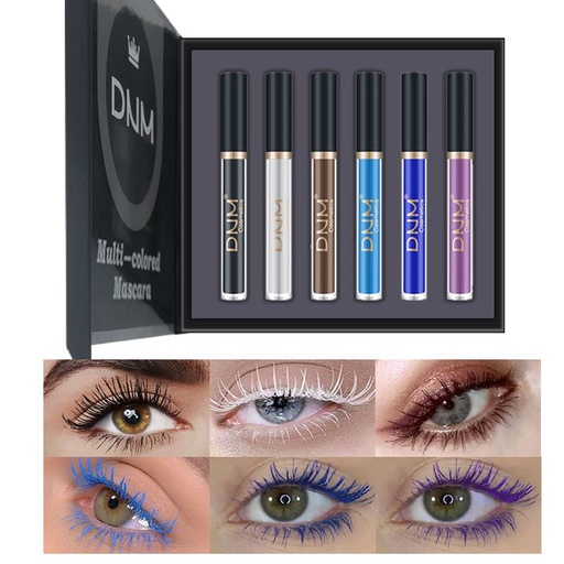 [BRSWYAIDOR5AK2D7] Colored Mascara Colorful Waterproof Blue Mascara for Eyelashes Set,White Black Brown Purple Long lasting Charming Voluminous Cruelty Free Vegan Eye Makeup (6 Colors)