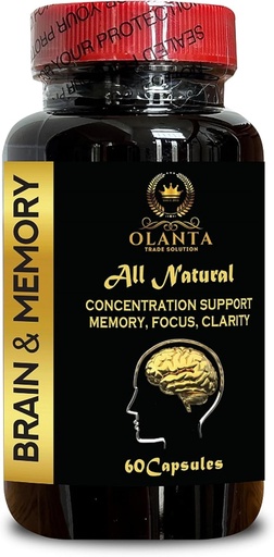 [BRSRAHD2AQPQE3D5] Brain and Memory Support - Natural Brain Supplement, Alertness, Gingko Biloba, Focus & Concentration, Cognivive Support - 1 Bottle 60 Capsules