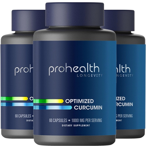 [BRSRAAQCO4CWEHLG] ProHealth Turmeric Curcumin Supplement: 285 Times More Bioavailable - Developed by Neuroscientists. 1000 mg Concentrated Longvida Curcumin Extract Per Serving (60 X 500mg Capsules Per Bottle) (3 Pack)