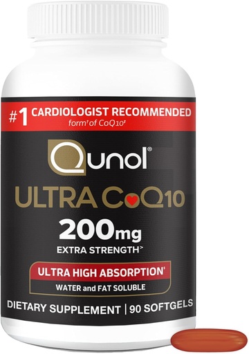 [BRSROCT2OQHQYA3L] Qunol CoQ10 200mg Softgels, Ultra CoQ10 - Ultra High Absorption Coenzym Q10 Ergänzungen - Antioxidante Ergänzung für Gefäß- und Herzgesundheit & Energieproduktion, 90 Zähler