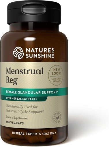 [BRSWIYQZBEFB43A5] Nature's Sunshine Menstrual Reg, 100 cápsulas, Kosher | Suplemento de herbas axuda a manter o equilibrio hormonal e promove un ciclo menstrual máis cómodo.