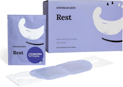 [BRSRMYYEAUCAO3T2] Cornea Care Rest:自热热压干眼 热眼罩 快速救援 没有微波或洗衣服 需要的 旅行准备 30个计数