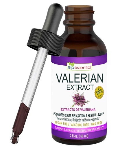[BRSW2GQYDEBQK3IV] ELP ESSENTIAL Valerian Root Extract Drops | 2 fl oz | Sugar Free, Alcohol Free, Non- GMO Gluten Free Liquid