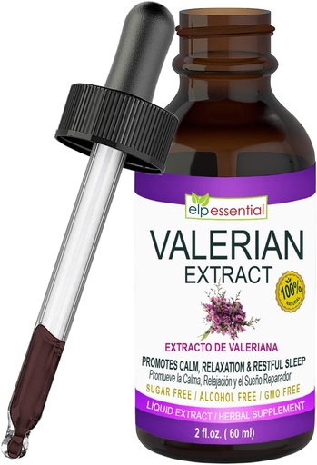 [BRSW2GQYDEBQK3IV] ELP ESSENTIAL Valerian Root Extract Drops | 2 fl oz | Sugar Free, Alcohol Free, Non- GMO Gluten Free Liquid